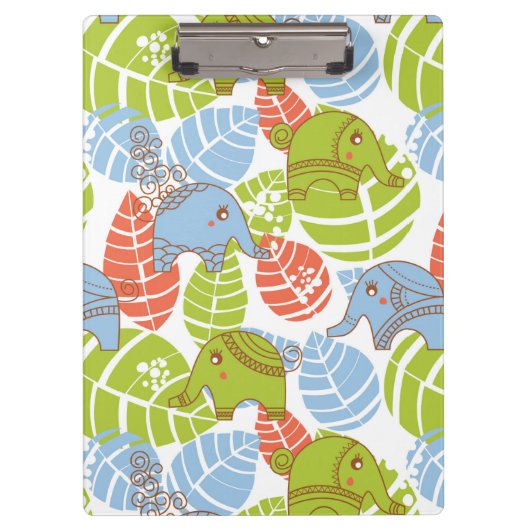 Kleurrijke Oerwoud Elephants Klembord (Voorkant)