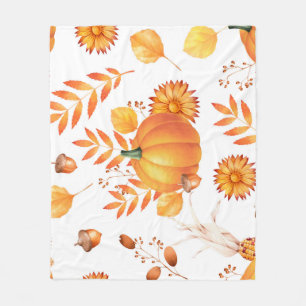 Kleurrijke oktober pompoenen herfstpatroon fleece deken