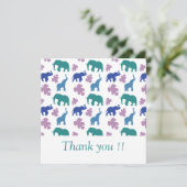 Kleurrijke olifant bedankkaart - kaart (Staand voorkant)