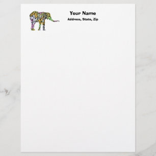 kleurrijke olifant briefhoofd ontwerp