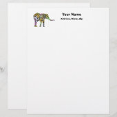 kleurrijke olifant briefhoofd ontwerp (Voorkant / Achterkant)