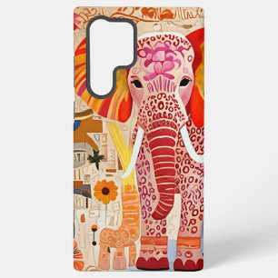 Kleurrijke Olifant Collage Kunst  Samsung Galaxy Hoesje