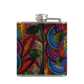 Kleurrijke  olifant en Mandala Heupfles (Achterkant)