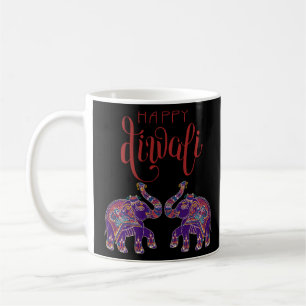 kleurrijke olifant Happy Deepavali Diwali voor hin Koffiemok