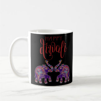kleurrijke olifant Happy Deepavali Diwali voor hin Koffiemok