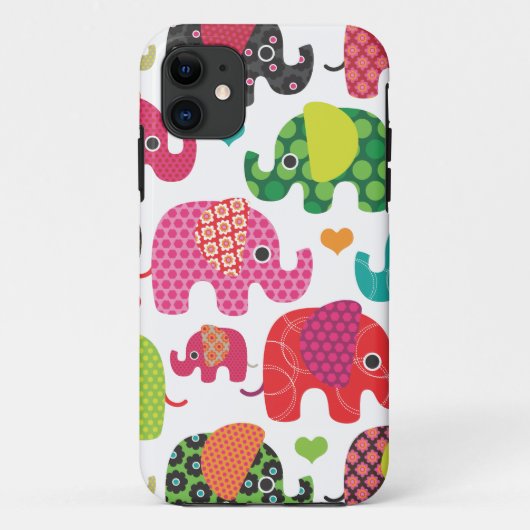 Kleurrijke olifant kinder patroon iPhone case iPho (Achterkant)