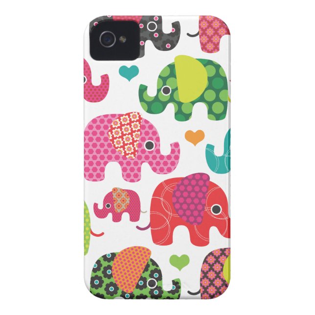 Kleurrijke olifant kinder patroonbehuizing Case-Mate iPhone case (Achterkant)