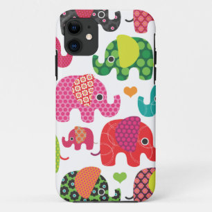 Kleurrijke olifant kinder patroonbehuizing iPhone 11 hoesje