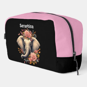 Kleurrijke olifant met florale design toilettasje