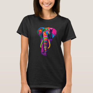 Kleurrijke olifant Pop Stijl regenboogolifant T-shirt