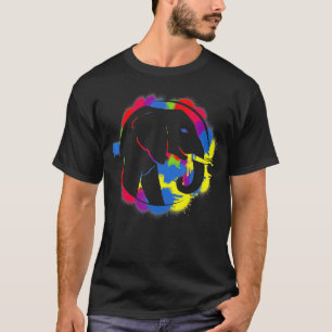 Kleurrijke olifant Wilde natuur Wilde dieren T-shirt