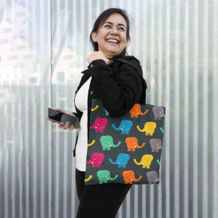 Kleurrijke olifanten draagtas