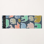 Kleurrijke olifanten, Olifantspatroon, Jouw naam Yogamat (Achterkant (horizontaal))