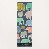 Kleurrijke olifanten, Olifantspatroon, Jouw naam Yogamat (Voorkant)