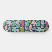 kleurrijke olifanten, patroon van olifanten, zigza skateboard (Horizontaal)