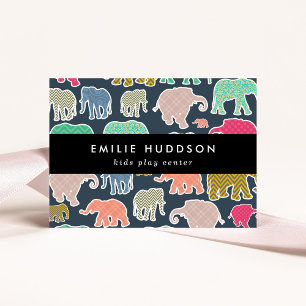 Kleurrijke olifanten, Play Center, Activity Center Visitekaartje
