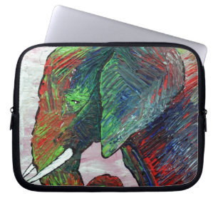 Kleurrijke Olifantenkunst Laptop Sleeve