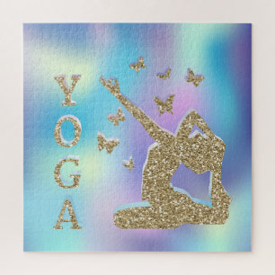 Kleurrijke Ombre Glitter Dames Yoga Legpuzzel