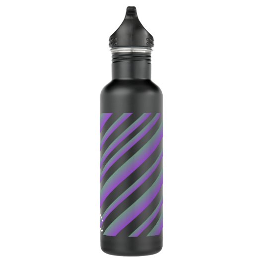 Kleurrijke ombré Script Name Stripes Waterfles (Rechts)