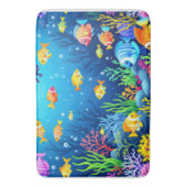 Kleurrijke onderwaterscène badmat (Voorkant Verticaal)