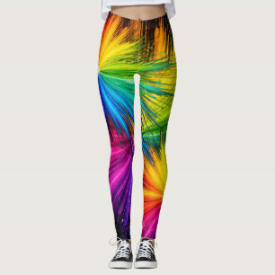 Kleurrijke ontploffing maakt design op cute strakk leggings
