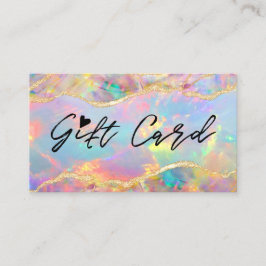 Kleurrijke opal textuur cadeaubon visitekaartje