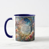 Kleurrijke Openbaring Schrift Glas in lood Bloemen Mok (Links)