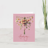 Kleurrijke opknoping Flower Fun Blank Dank u kaart (Voorkant)