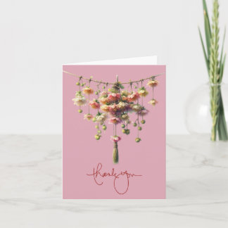 Kleurrijke opknoping Flower Fun Blank Dank u kaart