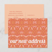 Kleurrijke Oranje Bloemen We verhuisden Nieuwe Hui Briefkaart (Voorkant / Achterkant)