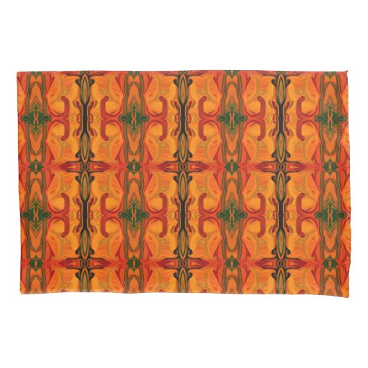 Kleurrijke Oranje bruine penseelvormen Abstract Kussensloop (Voorkant)