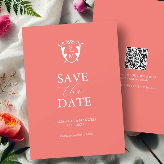 Kleurrijke Oranje Save The Date Trouw Uitnodiginge