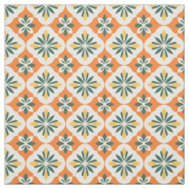 Kleurrijke Oranje Tegel Pattern Stof