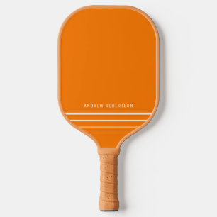 Kleurrijke Oranje witte streep Eenvoudig aangepast Pickleball Paddle