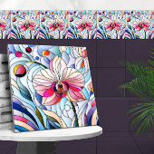 Kleurrijke orchidee bloem mozaïek kunst tegeltje