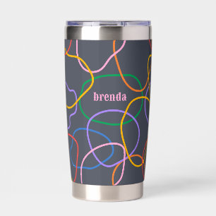 Kleurrijke organische vormen patroon Monogram Geïsoleerde Drinkbeker