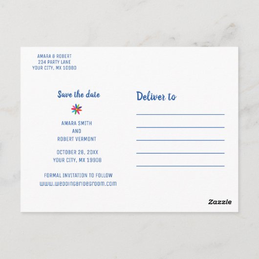 KLEURRIJKE OTOMI MEXICAANSE BEWAAR DE DATUM BRIEFKAART (Achterkant)