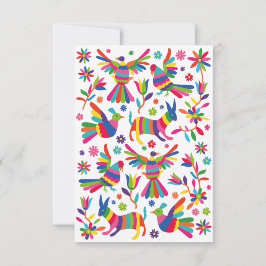 KLEURRIJKE OTOMI MEXICAANSE BRUILOFT MENU (Achterkant)