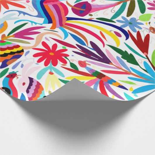 Kleurrijke Otomi-printer, Floral/Animal Pattern Cadeaupapier (Hoek)