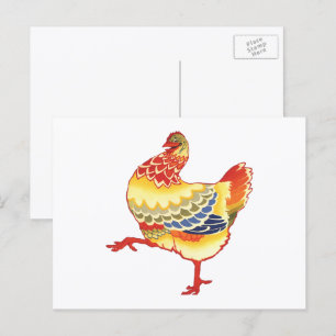 Kleurrijke Oudhollandse Boerderijkip van de Boerde Briefkaart
