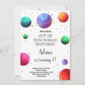 Kleurrijke Outer Space Theme voor kinderen Kaart (Voorkant)