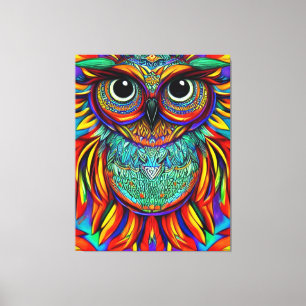 Kleurrijke Owl Canvas afdrukken