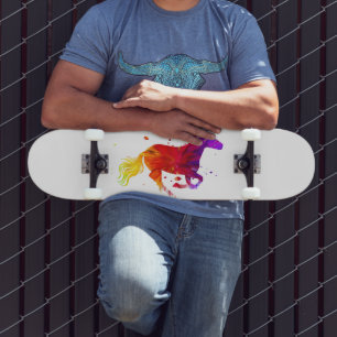 Kleurrijke Paard Skateboard