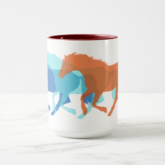 Kleurrijke paarden hardlopen mok (Midden)