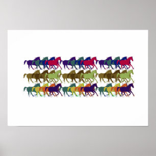 kleurrijke paarden poster