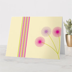 Kleurrijke Paardenbloem Bloemen, Strepen, Boho Abs Kaart