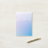 Kleurrijke Paarse Blauwe Ombre Gradiënten & Uw Scr Post-it® Notes (Op bureau)