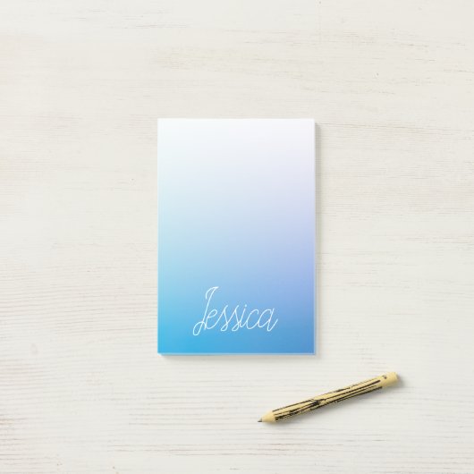 Kleurrijke Paarse Blauwe Ombre Gradiënten & Uw Scr Post-it® Notes (Op bureau)