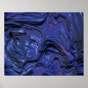Kleurrijke Paarse blauwe verf met zware textuur Poster