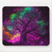 Kleurrijke Paarse boomsterren in het universum | Muismat (Voorkant)